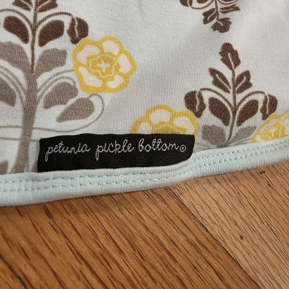 Petunia Pickle Bottom Yellow Blue Floral Cotton Knit Baby Blanket
